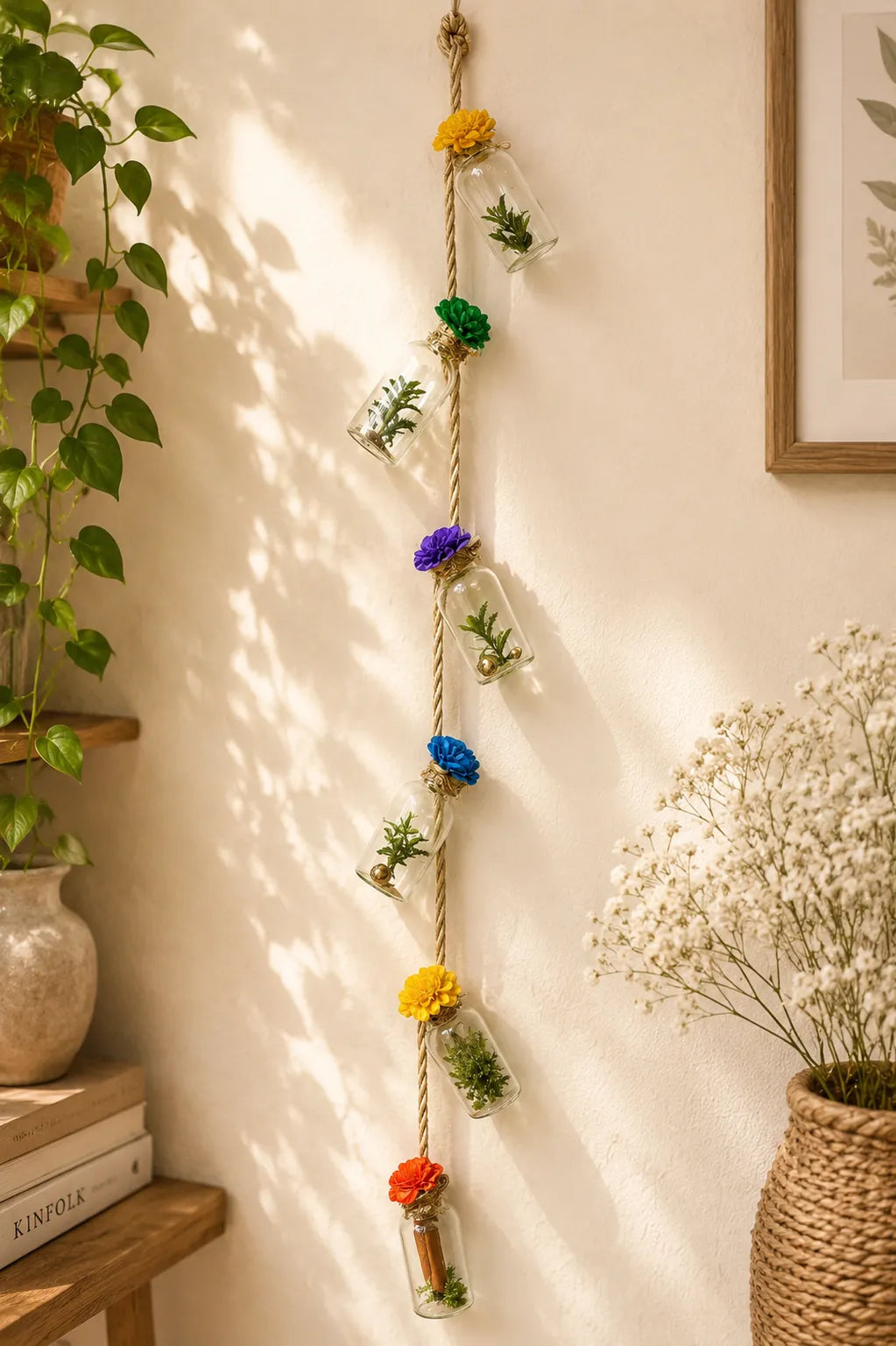 Mini Glass Jar Plant Hanging Decor | Aesthetic Wall Decoration