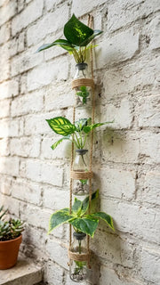 Vertical Wall Planter – 3 Straight Hanging Glass Jars