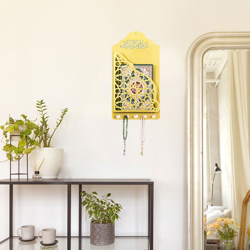 Wall-Mounted Holy Quran Holder & Tasbih Organizer