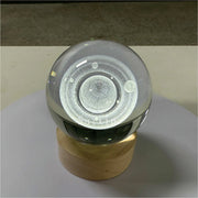 3D Glowing Saturn Crystal Ball Night Light – with Wooden LED Base